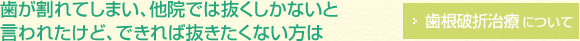 歯根破折治療について