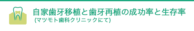 自家歯牙移植と歯牙再植の成功率と生存率