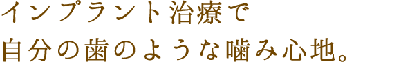 インプラント治療で、自分の歯のような噛み心地。